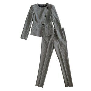 EMPORIO ARMANI Women’s Houndstooth Black White Jacket Pants Suit Sz US 36